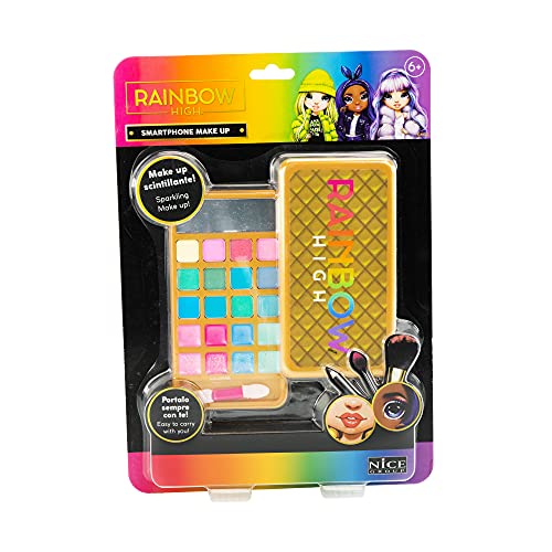 Nice Group 97012 Rainbow High - Juego de Maquillaje para niños con Sombras de Ojos, Brillo de Labios, aplicador, Espejo y diseño de niña arcoíris, Multicolor