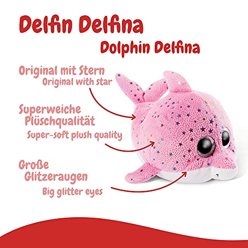 NICI Glubschis: El tierno Original Delfina 15 cm-Juguetes Criaturas Marinas, niños y bebés, Peluches Rosa con Grandes Ojos Brillantes para abrazar y Jugar, Color Blanco, (46964)