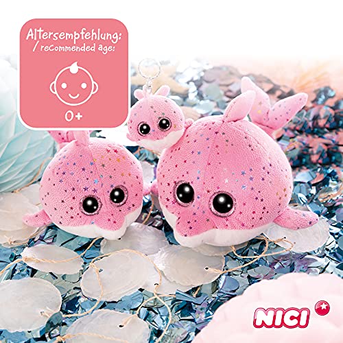 NICI Glubschis: El tierno Original Delfina 15 cm-Juguetes Criaturas Marinas, niños y bebés, Peluches Rosa con Grandes Ojos Brillantes para abrazar y Jugar, Color Blanco, (46964)