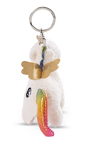 NICI- Llavero Unicornio Rainbow Yang 10cm, Color Blanco/Multicolor (47371)