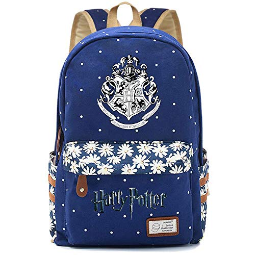 NYLY Mochila Floral Harry Potter Mochila Hogwarts,Teen Boys Girls Fashion Mochila Escolar Bolsa de Cuaderno Unisex （Azul Oscuro） Estilo-12