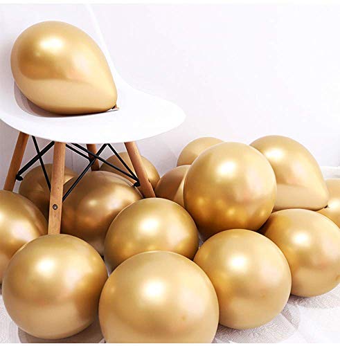 O-Kinee LAKIND Globos Metalizados 50-Pack Globos Metalicos Globo Metalizado Globos De Helio Globos De Látex para La Fiesta De Cumpleaños (Golden-50pcs)