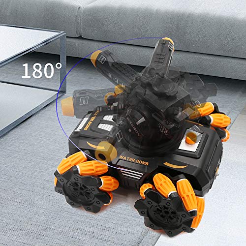 OBEST RC Tanque Coche Vehículo Blindado Teledirigido del Truco 2.4G, Puede Disparar Canicas, 360 ​°Desplazamiento Lateral Deriva, Tanque Panzer para Niños del Juguete Cumpleaños Regalo