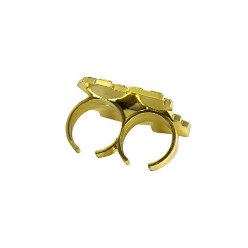 Oblique Unique® Anillo dorado hip hop con efecto brillante, joya para disfraz de hip hopper, rapero, carnaval, fiesta temática