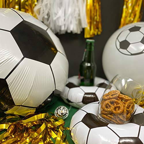 Oblique Unique® Globos de fútbol para niños, 10 unidades, para cumpleaños del mundial de la Copa del Mundo, decoración de fiestas, color blanco y negro