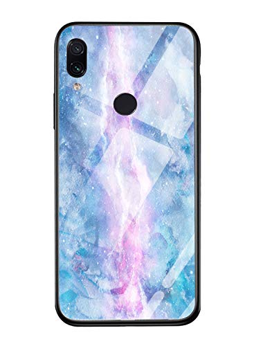 Oihxse Colorido Gradual Cristal Estilo Case Compatible con Xiaomi Mi 8 Lite Funda Vidrio Templado Trasera Carcasa Borde de Silicona Suave Protectora Ultra Fino Anti-arañazos