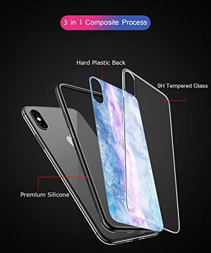 Oihxse Colorido Gradual Cristal Estilo Case Compatible con Xiaomi Mi 9SE Funda Vidrio Templado Trasera Carcasa Borde de Silicona Suave Protectora Ultra Fino Anti-arañazos