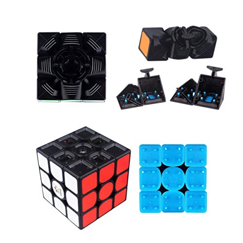 OJIN YuXin Kylin V2 M 3x3 Magic Cube Puzzle Yuxin 3x3x3 V2 M Smooth Cube Yuxin Kylin 3x3 V2 M Velocidad Cube el Juguete con un trípode (Black-Bright Red)