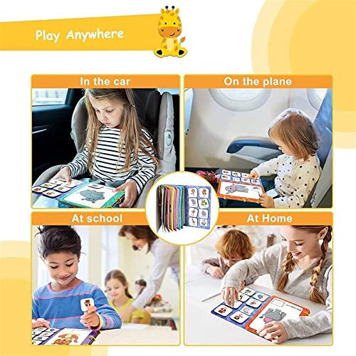 OOTDAY Montessori Busy Book for Kids To Develop Learning Skills, Quiet Book Paste Book for Children Preschool Montessori Activity Toys Puzzle Gamefor