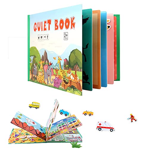 OOTDAY Montessori Busy Book for Kids To Develop Learning Skills, Quiet Book Paste Book for Children Preschool Montessori Activity Toys Puzzle Gamefor