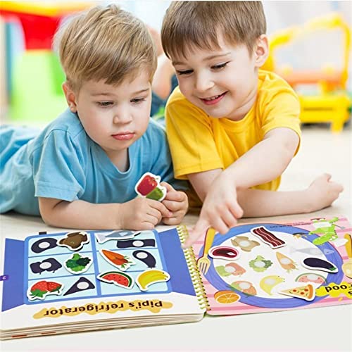 OOTDAY Montessori Busy Book for Kids To Develop Learning Skills, Quiet Book Paste Book for Children Preschool Montessori Activity Toys Puzzle Gamefor