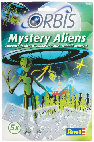 Orbis Mistery Aliens - Juego de 5 plantillas para aerógrafo diseño Alienígenas [Importado de Alemania]