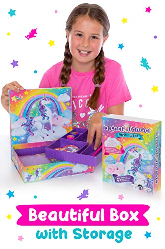 Original Stationery Set de Papel de Carta Unicornio Juego de 45 Piezas de Papelería para Niñas, Niños, Regalos de Unicornio para Niñas de 10 a 12 años Regalo Infantil Niña Niño