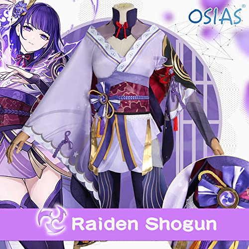 OSIAS Genshin Impact Traje de Cosplay de Raiden Shogun Disfraz Raiden Shogun (XL)