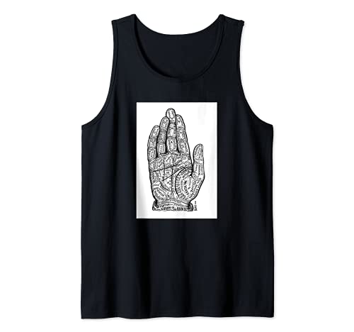 Palm mano lectura quiromancia época victoriana magia mística Camiseta sin Mangas