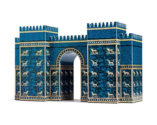 PaperLandmarks Ishtar Gate - Kit de modelo de papel a escala 1:100, impresión a todo color, corte y pegamento, 11 piezas, nivel de habilidad intermedio, a partir de 14 años