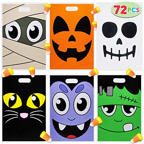 Paquete de 72 Bolsas de Regalos de Halloween para Truco o Trato, Regalos de Fiesta de Halloween, Bolsas de Golosinas Caramelos Dulces