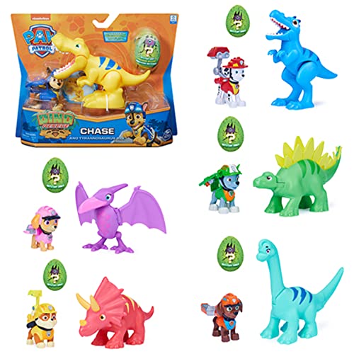 PATRULLA CANINA - FIGURAS DE ACCIÓN DINO RESCUE- Figuras Patrulla Canina Dino Rescue, 1 Dinosaurio y 1 Figura Dinosaurio Misteriosa - MODELO ALEATORIO - 6058512 - Juguetes Niños 3 Años +