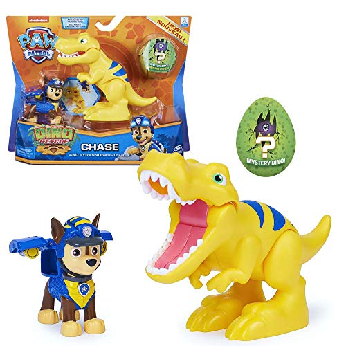 PAW PATROL Dino Rescue Action Pack | con Figura de Juguete y Dinosaurio, Figura:Chase