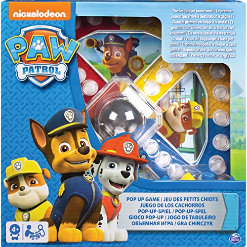 Paw Patrol Popper Game Niños Juego de azar - Juego de tablero (Juego de azar), 4 años, Modelos Surtidos