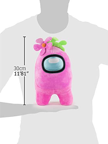 Peluche Producto Oficial De Among Us - Rosa Con Flor - Calidad Super Soft