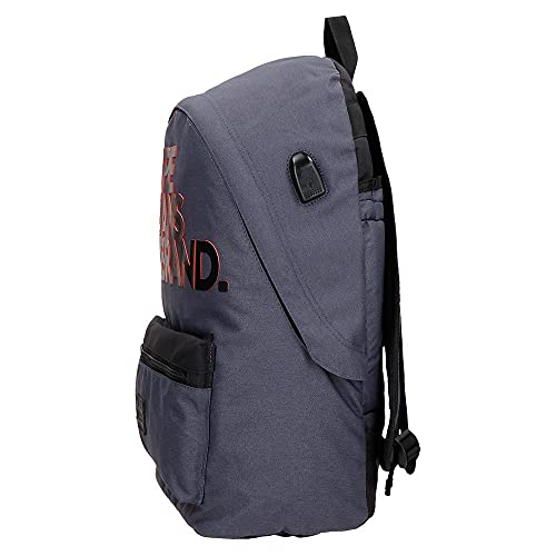 Pepe Jeans Troy Mochila Escolar Azul 31x42x15 cms Poliéster 20,46 L