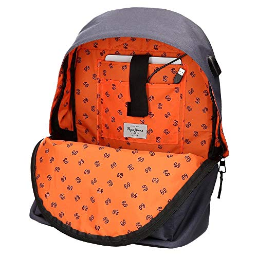 Pepe Jeans Troy Mochila Escolar Azul 31x42x15 cms Poliéster 20,46 L