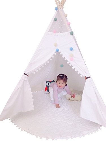 pequeña Tienda de campaña para niños Tepee - 100% Lona de algodón Natural, Tienda para niños, casa de Juegos, con Alfombra