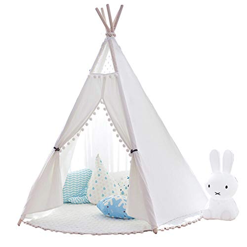 pequeña Tienda de campaña para niños Tepee - 100% Lona de algodón Natural, Tienda para niños, casa de Juegos, con Alfombra