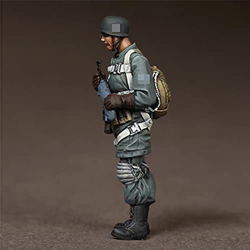Perky Soldado (Paracaidista) Modelo De Resina Kit, WWII Miniatura Maqueta Diorama Set, War Figuras para Modelismo, Escala 1:35, Sin Montar Sin Pintar,C