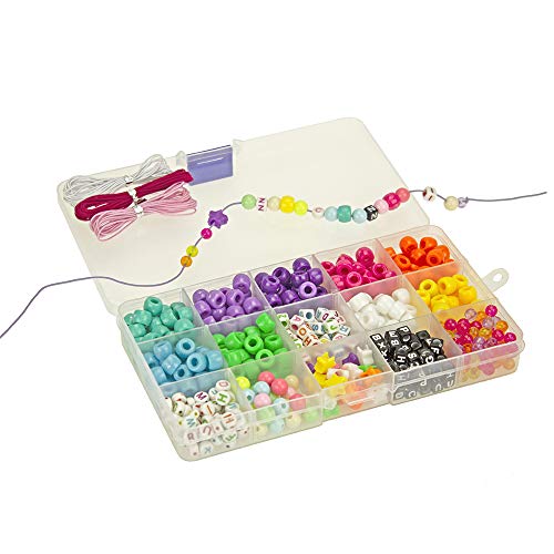 PERLINE ABC ABC 1500-Cuentas de Colores para Pulseras con Letras, Estrellas, Corazones, Multicolor, 1500 (Nice Group 87001)