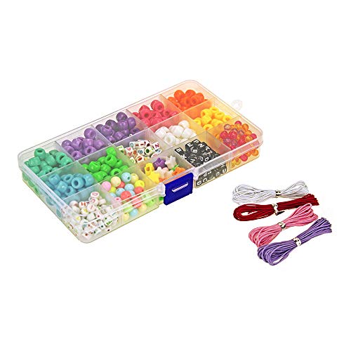 PERLINE ABC ABC 1500-Cuentas de Colores para Pulseras con Letras, Estrellas, Corazones, Multicolor, 1500 (Nice Group 87001)