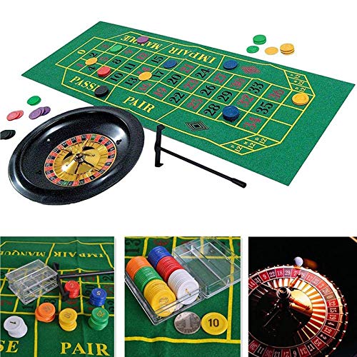 Pevfeciy La Ruleta de la Suerte Juego de Mesa Juego de Ruleta de 10 Pulgadas de Lujo, Juego de fichas de póquer de Ruleta, Divertidos Juegos de Mesa de Entretenimiento para Adultos y niños,A