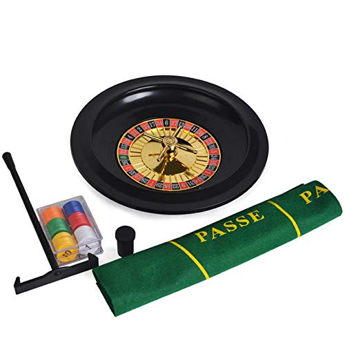 Pevfeciy La Ruleta de la Suerte Juego de Mesa Juego de Ruleta de 10 Pulgadas de Lujo, Juego de fichas de póquer de Ruleta, Divertidos Juegos de Mesa de Entretenimiento para Adultos y niños,A