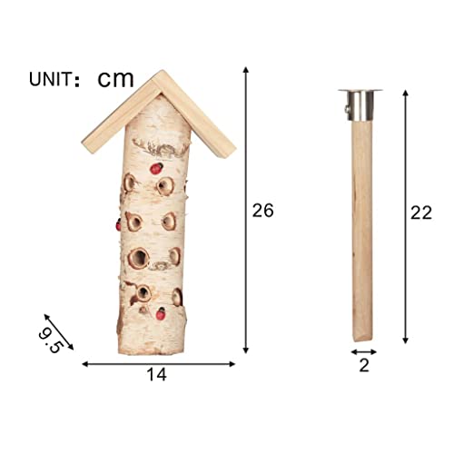 PIAOLING Hábitat de Mariquita de Madera, Abedul, Insecto Volador, Mariquita, Mariquita, casa de Insectos, Refugio, Hotel para Patio de jardín