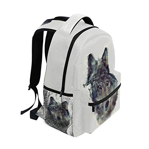 Pintura Lobo Imprimir Mochila para Niños Niñas Estudiantes Hombro Mochilas Portátil De Escolar Viaje