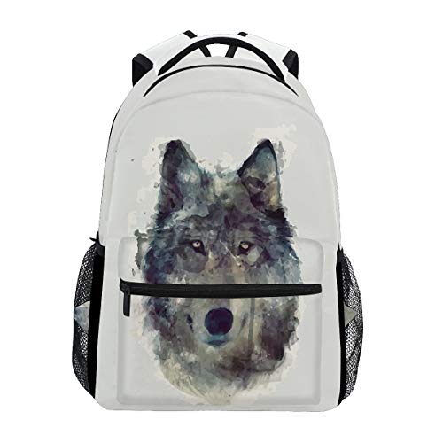 Pintura Lobo Imprimir Mochila para Niños Niñas Estudiantes Hombro Mochilas Portátil De Escolar Viaje