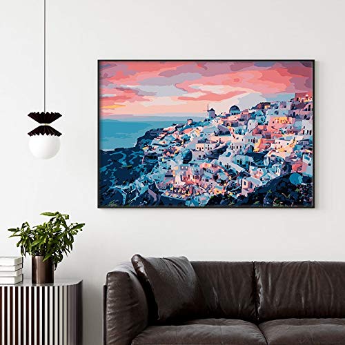 Pintura por números paisaje DIY pintura al óleo por números paisaje callejero lienzo pintura imágenes artísticas pintura al óleo A14 45x60cm