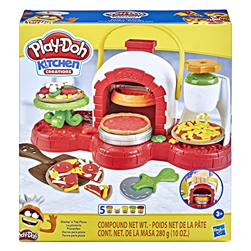 Play-Doh Stamp 'n Top Pizza Oven Toy with 5 Non-Toxic Play-Doh Colors