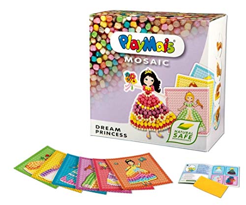 PlayMais Mosaic Dream Princess Kit de Manualidades para niñas y niños a Partir de 3 años | 2300 Piezas y 6 Plantillas de mosaicos con Princesas | estimula la Creatividad y la motricidad