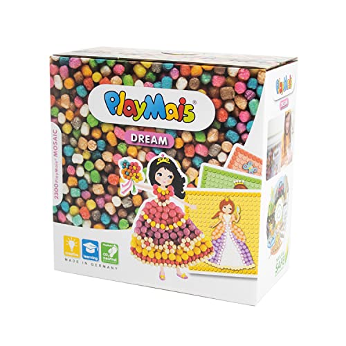 PlayMais Mosaic Dream Princess Kit de Manualidades para niñas y niños a Partir de 3 años | 2300 Piezas y 6 Plantillas de mosaicos con Princesas | estimula la Creatividad y la motricidad