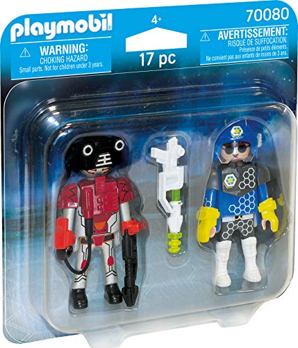 PLAYMOBIL- Duo Pack Duopack Policia Espacial, Color carbón (70080)