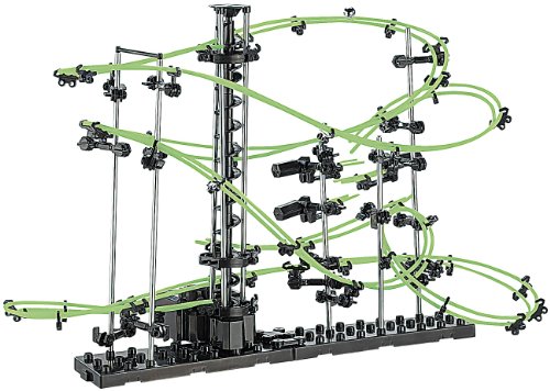 Playtastic Carrera de mármol: Montaña Rusa de Bolas Profesional, 193 Piezas, luminiscente (Profesional Bala Montaña Rusa Kits)