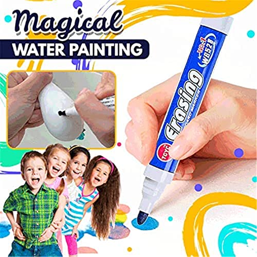 Pluma mágica de pintura al agua con cuchara, bolígrafos de dibujo Magic Doodle con estuche, marcador de pizarra para borrar (12 piezas)