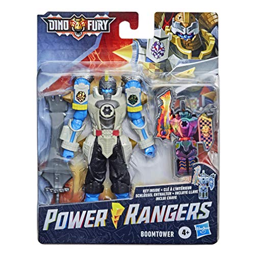 Power Rangers Figura de acción de Dino Fury Boomtower de 15 cm, Inspirada en la Serie con Llave de Batalla y Arma a Partir de 4 años