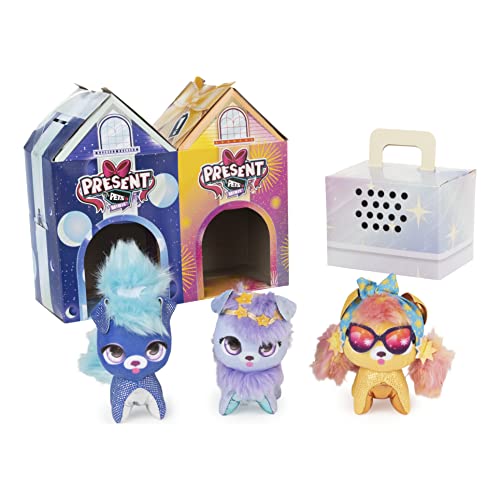 Present Pets Minis, Galaxy Trio 3-Pack of 7.6cm Plush, Kids Toys for Girls Aged 5 and up 3-Pack Peluche de 7,6 cm, Juguetes para niños a Partir de 5 años (Spin Master 6061675)