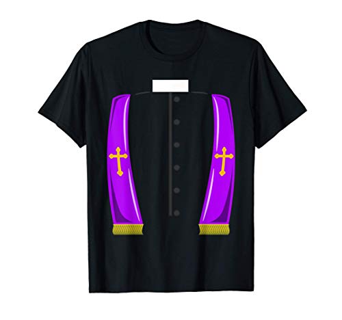 Priest Costume Halloween Costume Preacher Mens Boys Camiseta