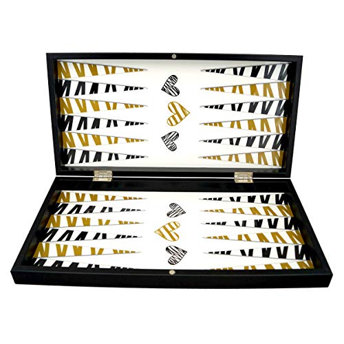 PrimoLiving Juego de backgammon de madera de lujo en formato XXL 48 x 48,7 cm