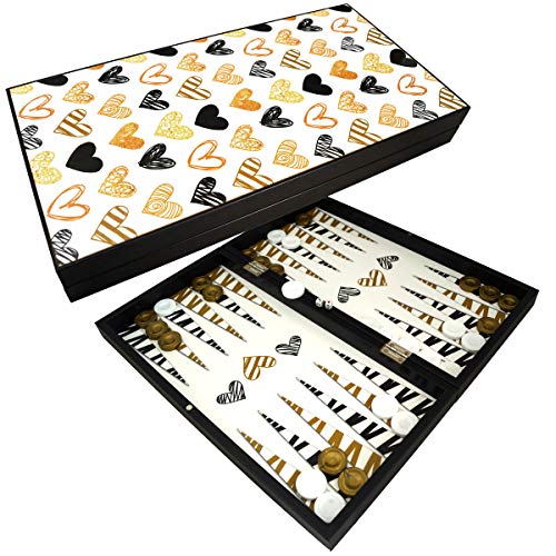 PrimoLiving Juego de backgammon de madera de lujo en formato XXL 48 x 48,7 cm