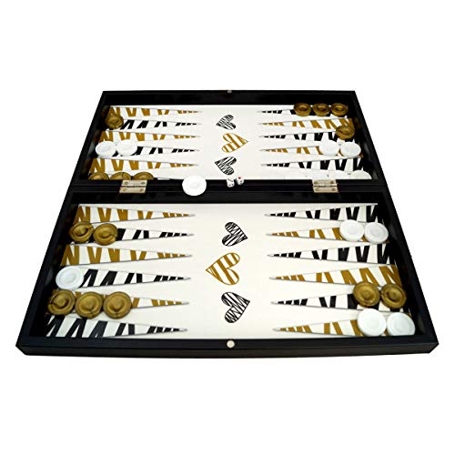 PrimoLiving Juego de backgammon de madera de lujo en formato XXL 48 x 48,7 cm